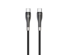 Forever Sleek kabelis USB-C - USB-C 1,0 m 60W juodos spalvos