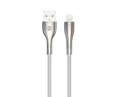 Forever Sleek kabelis USB - Lightning 1,0 m 2.4A baltos spalvos