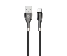 Forever Sleek kabelis USB - USB-C 1,0 m 3A juodos spalvos