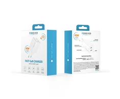 Telforceone Forever TC-08-45CC GaN PD charger 2x USB-C 45W baltas