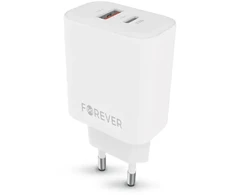 Telforceone Forever TC-09-33AC GaN PD QC charger 1x USB-C 1x USB 33W baltas