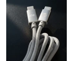 Forever Vibe laidas USB-C – USB-C 1,0 m 60W sidabrinis