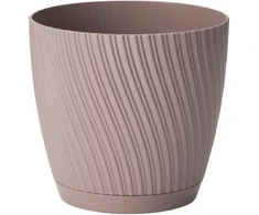 FORM PLASTIC Gėlių vazonas Mika su padėklu 19 cm, rudas