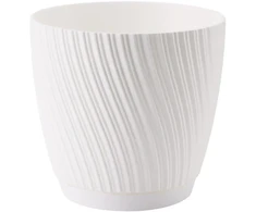 FORM PLASTIC Gėlių vazonas Mika su padėklu 19 cm, baltas