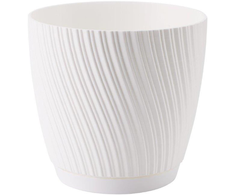 FORM PLASTIC Vazonas MIKA su padėklu 19cm, Baltas
