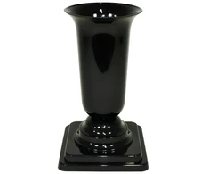 FORM PLASTIC Vaza Dama D13cm/H26.7cm juoda su met. atsp.