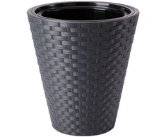 FORM PLASTIC Gėlių vazonas Rattanas 40 cm, pilkas