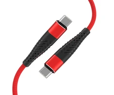 Fusion Accessories "Fusion Fishbone" USB-C į USB-C kabelis 65W | 3A | 1,5 m raudonas