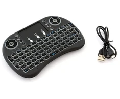 Fusion Accessories Fusion kompaktiška belaidė klaviatūra su jutikliniu kilimėliu ir 3 LED spalvomis, skirta Android | iOS | televizoriui | PC