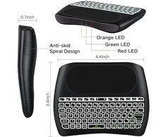 Fusion Accessories Fusion D8 wireless mini klaviatūra For PC | PS4 | XBOX | Smart TV | Android + touchpad juodas (with RGB backlight)