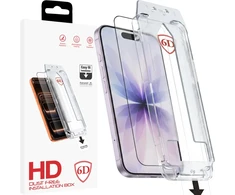 Fusion Accessories Fusion Dust-Free Easy Fit Full Glue 6D Tempered Glass for Iphone 16 Pro | 17 juodas - Juodas