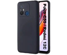 Dėklas Fusion Accessories Fusion Elegance Fibre protect silicone case for Xiaomi Redmi 12c | Redmi 11a juodas