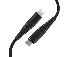 Fusion Accessories Fusion Priedai Fusion Fishbone USB-C ir Lightning kabelis 30W | 3A | 1,5 m juodas