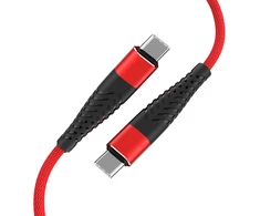 Fusion Accessories "Fusion Fishbone" USB-C į USB-C kabelis 65W | 3A | 1,5 m raudonas