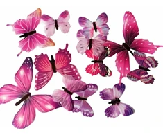 Fusion Accessories Fusion fluorescenciniai lipdukai miegamajam "Butterfly" 12 vnt (rožinis)
