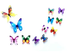 Fusion Accessories Fusion fluorescenciniai lipdukai miegamajam "Butterfly" 12 vnt (mix)
