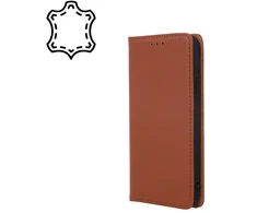 Dėklas Fusion Accessories Fusion Genuine Leather Book case for Xiaomi Redmi 12C ruda