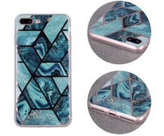 Dėklas Fusion Accessories Fusion Geometric Marble silicone case For Apple iPhone 11 Pro mėlynas