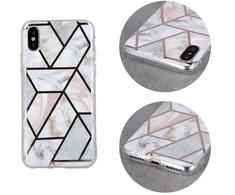 Dėklas Fusion Accessories Fusion Geometric Marble silicone case For Apple iPhone 11 Pro pink