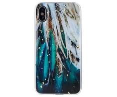 Dėklas Fusion Accessories Fusion Gold Glam Feathers silicone case for Samsung A356 Galaxy A35 5G