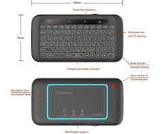 Fusion Accessories Fusion H20 mini Belaidė klaviatūra + touchpad for PC | PS4 | XBOX | Smart TV | Android juodas