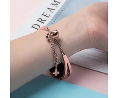 Fusion Accessories Fusion Metal Bracelet band for Xiaomi Mi Band 3 | 4 | 5 | 6 rose auksinis