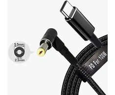 Fusion Accessories USB laidas Asus USB-C -> 5.5 x 2.5 mm | 18.5V-20V | 100W | 1.8 m