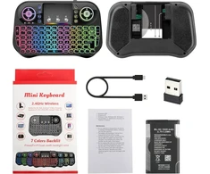 Fusion Accessories Fusion Rainbow compact Belaidė klaviatūra su jutikliniu kilimėliu and colorful backlit for Android | iOS | TV | PC