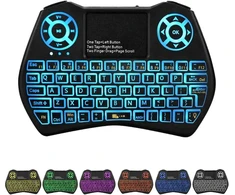 Fusion Accessories Fusion Round compact Belaidė klaviatūra su jutikliniu kilimėliu and colorful backlit for Android | iOS | TV | PC