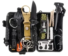 Fusion Accessories Fusion Survival rinkinys 32 in 1 | termo antklodė | peilis | LED lemputė | karabinas