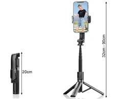 Fusion Accessories Fusion universal tripod | selfie stick | holder for phone | fotocam 90 cm + bluetooth remote