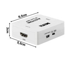 Fusion Accessories Adapteris AV Sourcing RCA - HDMI (+Audio) Converter Baltas