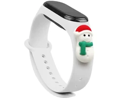 Fusion Accessories Fusion Xmas Snowman for Xiaomi Mi Band 3 | 4 light baltas