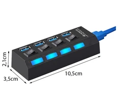 Fusion USB šakotuvas 4x USB 3.0 juodas