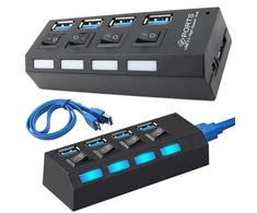 Fusion USB šakotuvas 4x USB 3.0 juodas