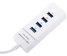 „Fusion Hub“ USB 3.0 prievadų skirstytuvas, 4 prievadų skirstytuvo adapteris | baltas