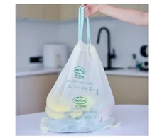 Garbage bags with drawstring compostable BioBag 50L (10 pcs. per roll) 25mkr. 60x70cm žalias