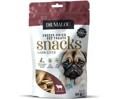 Skirta šunims - DR Malou, šunų skanėstai 100% liofilizuotos ėriuko kepenys 50 g