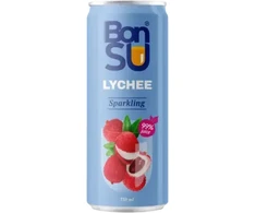 Gāzēts atspirdzinošs ličī sulas dzēriens BONSU, 330 ml (DEP)