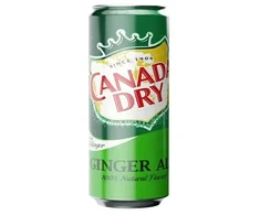 Gāzēts dzēriens CANADA DRY Ginger Ale, bundžā, ar sald., 0.33l (DEP)