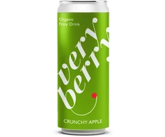 Gāzēts dzēriens VERY BERRY Crunchy Apple, bundžā, 0.33l (DEP)