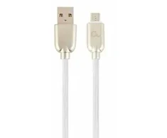 GEMBIRD CC-USB2R-AMmBM-1M-W Gembird Premium guminis Micro USB įkrovimo ir duomenų kabelis, 1m, baltas