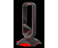 Ausinių stovas su pelės laido laikikliu Genesis Vanad 500 RGB, su pašvietimu, su USB šakotuvu, Juodas