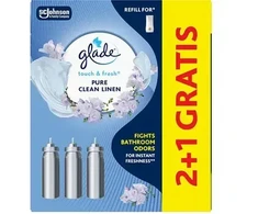 „Glade Touch &amp; Fresh Pure Clean Linen“ 2+1 oro gaiviklio papildymo rinkinys
