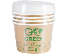 Gogreen Compostable food containers with lids Go Žalias 470ml 5pcs/0,099kg