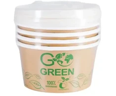 Gogreen Compostable food containers with lids Go Žalias 350ml 5pcs/0,088kg