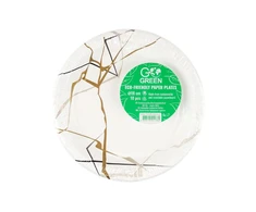 Romer Gogreen Ekologiškos popierinės lėkštės Marble Go Žalias Ø18cm 10 vnt.| 0,07kg