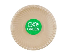 Leifheit Gogreen Kompostuojamos cukranendrių lėkštės su "Go Žalias" raštu Ø23cm 10 vnt 0,15kg