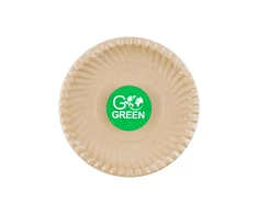 Leifheit Gogreen Kompostuojamos cukranendrių lėkštės su "Go Žalias" raštu Ø15cm 10 vnt 0,08kg