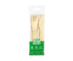 Tefal Gogreen Kompostuojamų indų rinkinys (šakutė, peilis, servetėlė) Go Žalias | 0,02kg